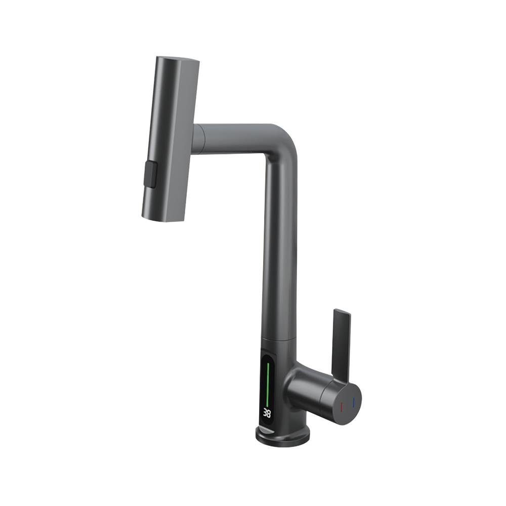 Torneira Inteligente Com Display De Temperatura Cozinha Cinza - KOKAY
