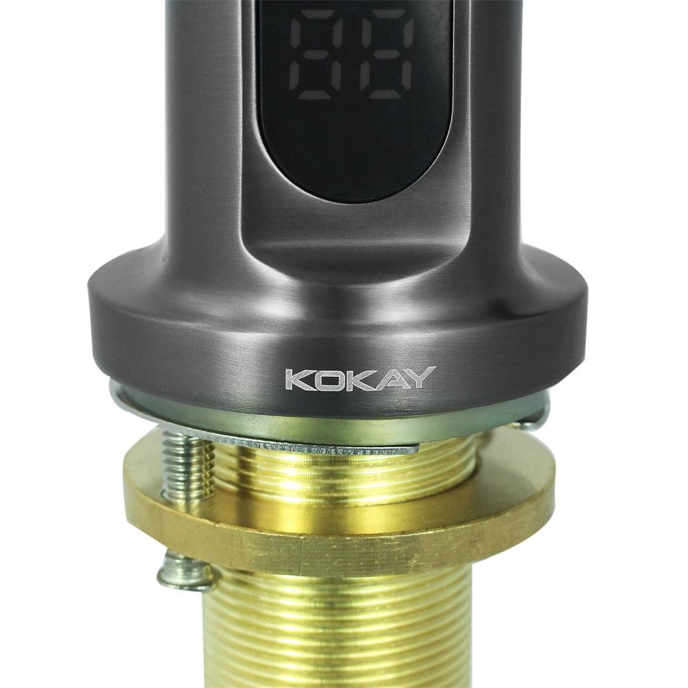 Torneira Inteligente Com Display De Temperatura Cozinha Cinza - KOKAY
