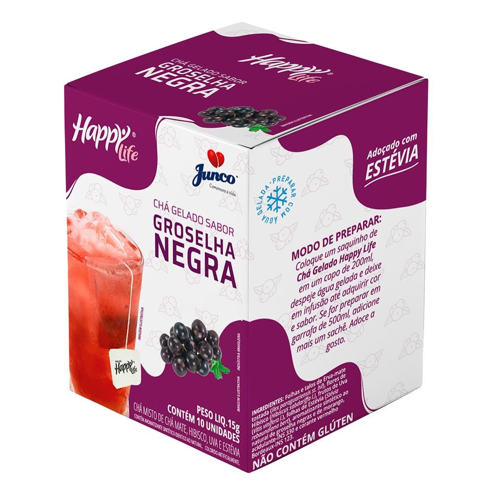 Chá Gelado sabor Groselha Negra Happy Life Sache
