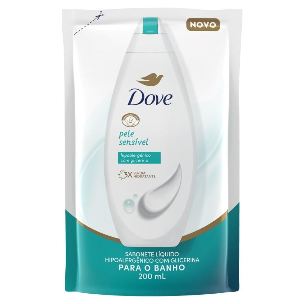 Sabonete Líquido Dove Pele Sensivel Refil Sache 200ml