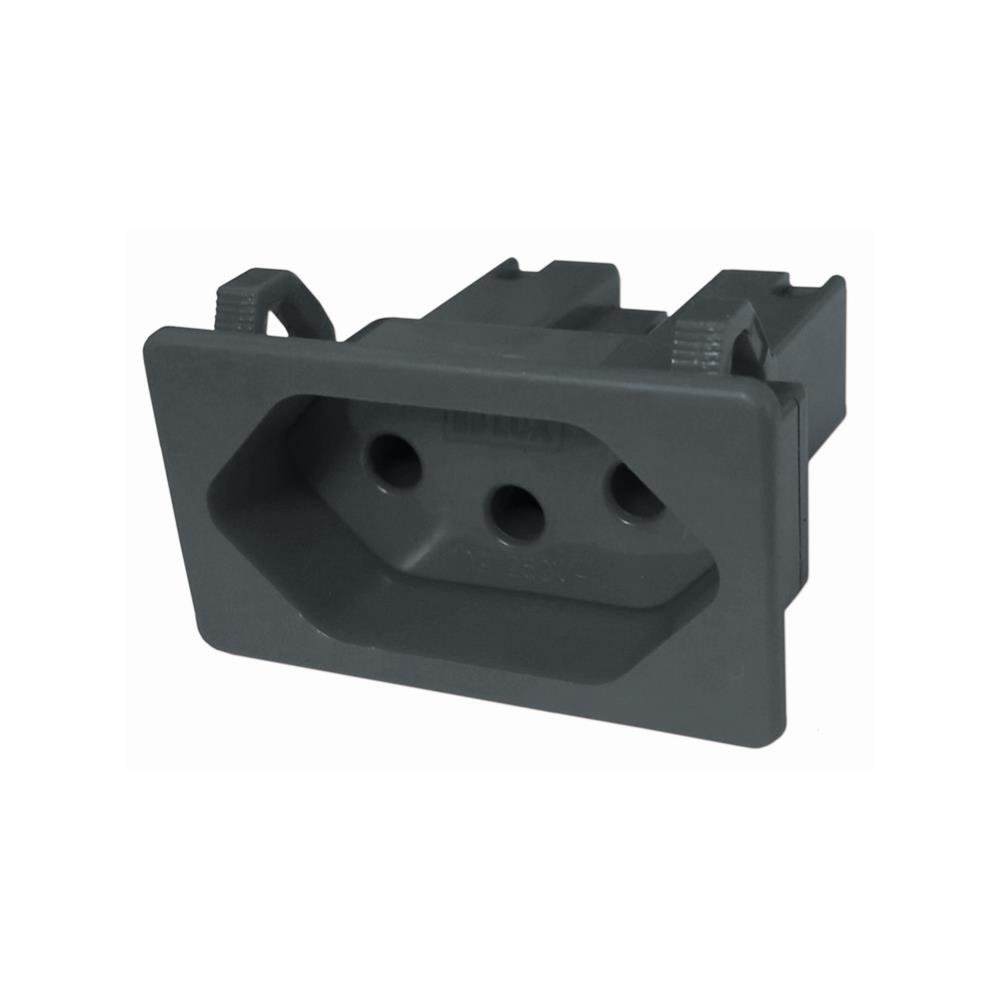 Tomada Plana 2P+T 20A Sem Placa Para Movel Preto Blux