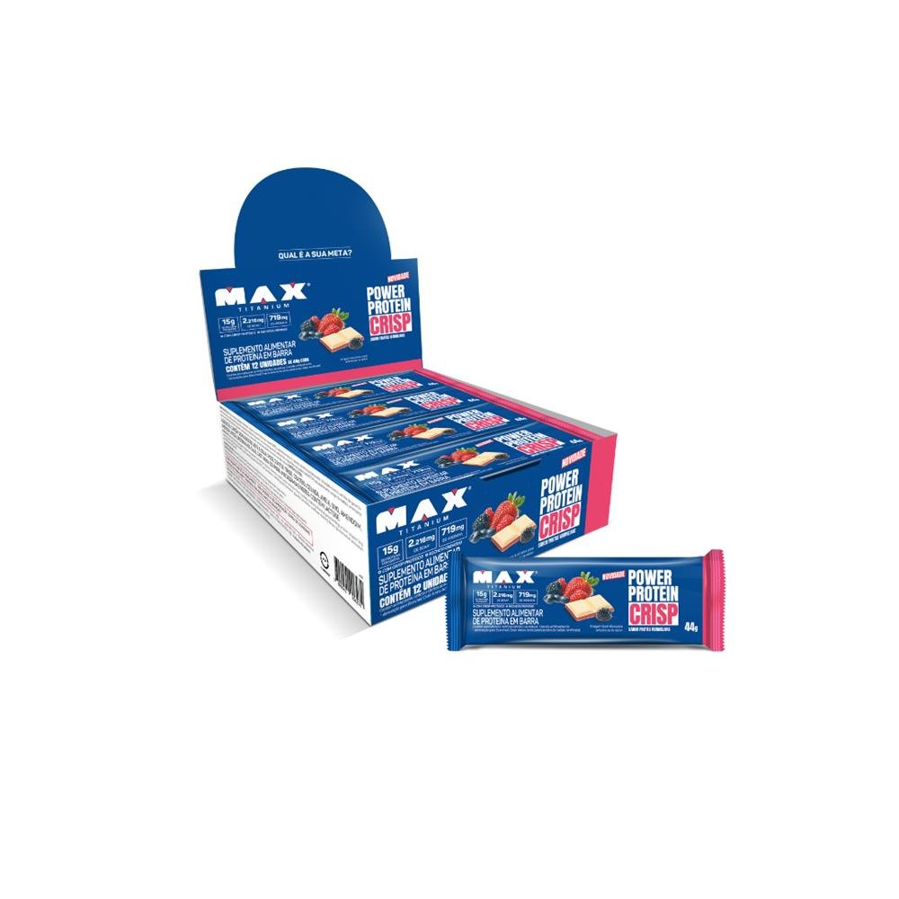 Max Titanium Barra Power Protein Frutas Vermelhas 12x44g