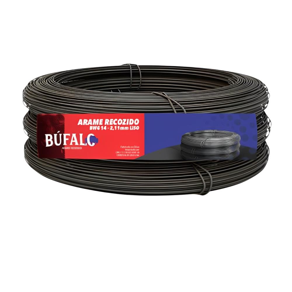 Arame Recozido Liso Bwg 14 2.11Mm 20 Rolos de 1Kg Bufalo