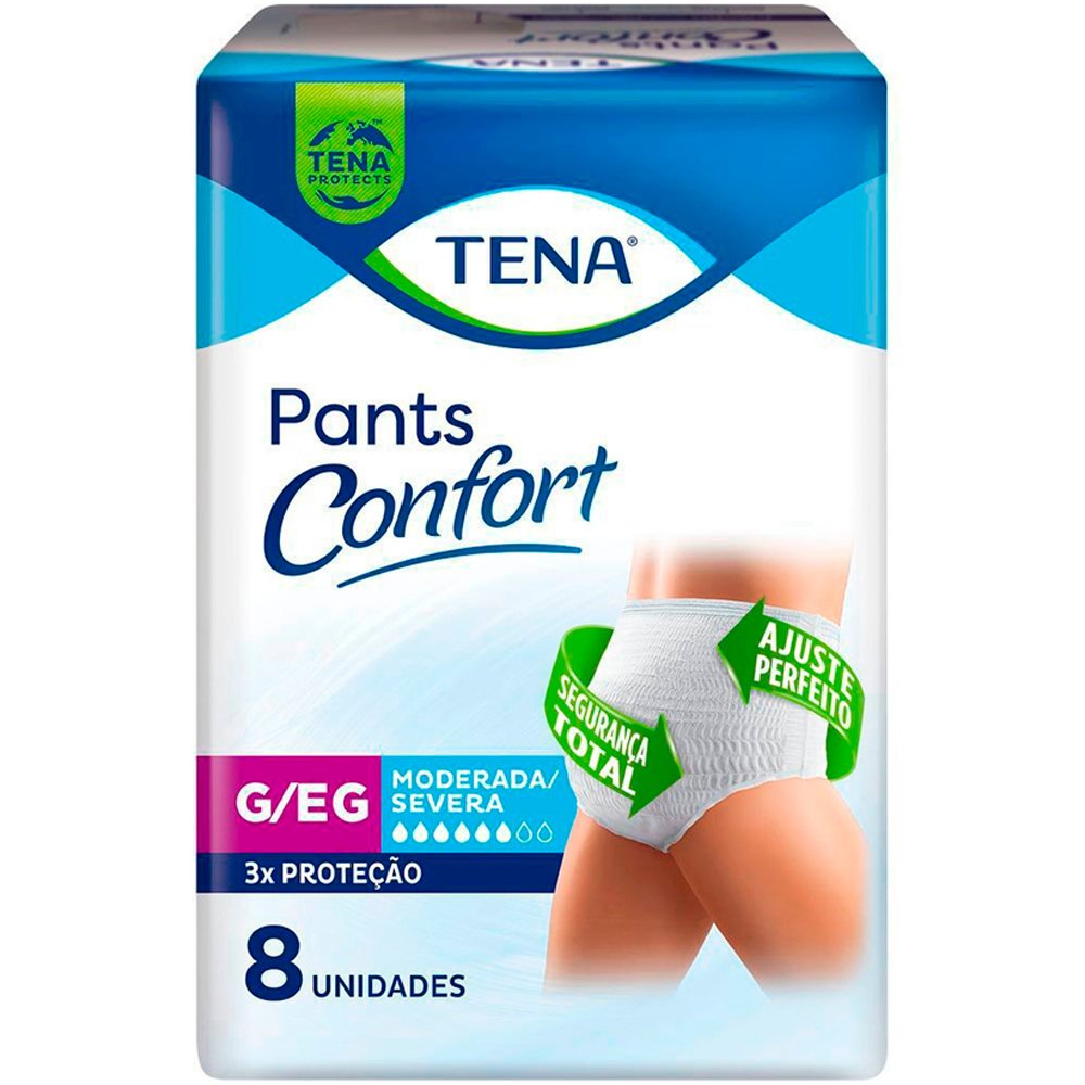 Roupa Intima Tena Confort G/eg Com 8 Unidades