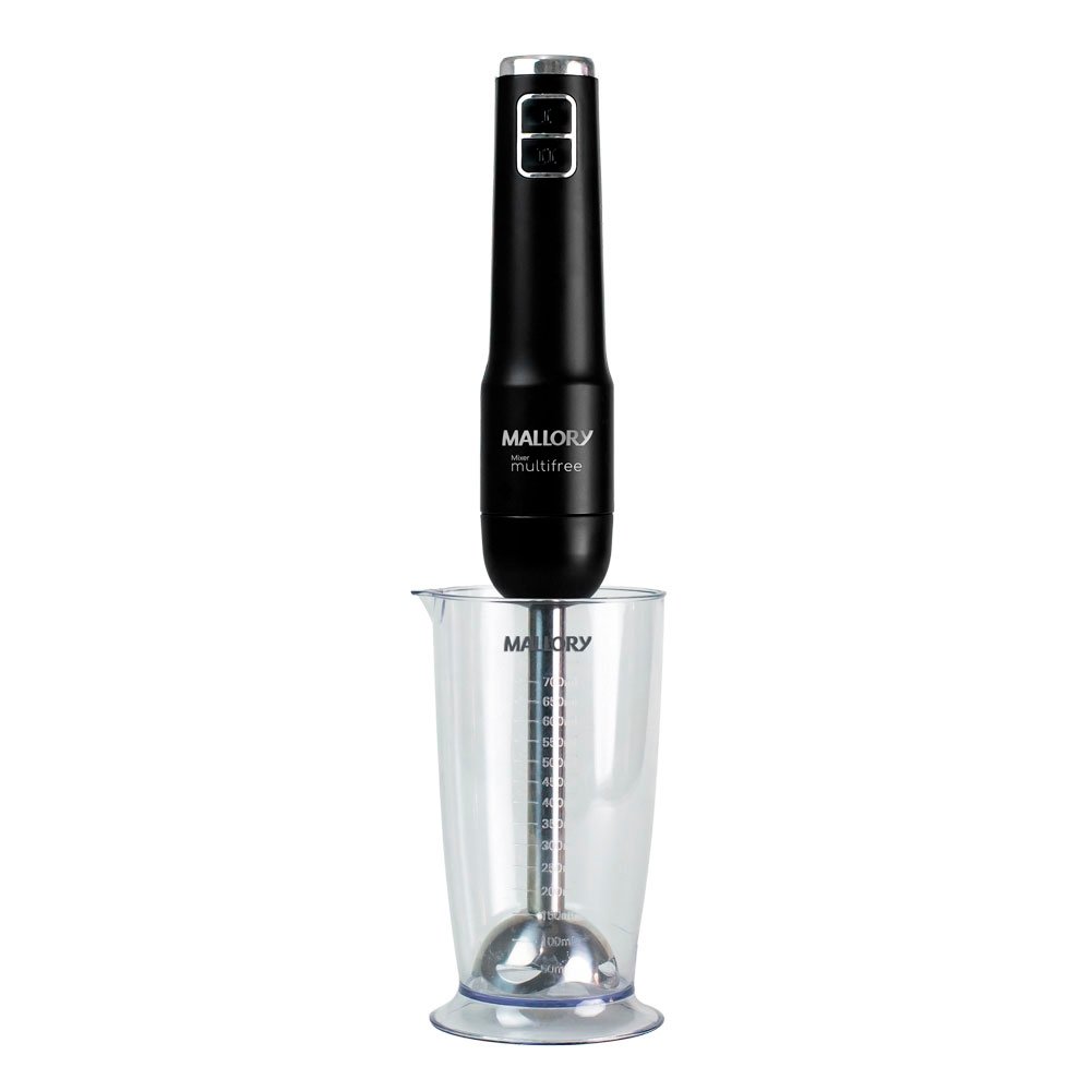 Mixer Mallory Multifree 4 Em 1 - 150W, 2 Velocidades, Processador, Batedor, Preto, Bivolt