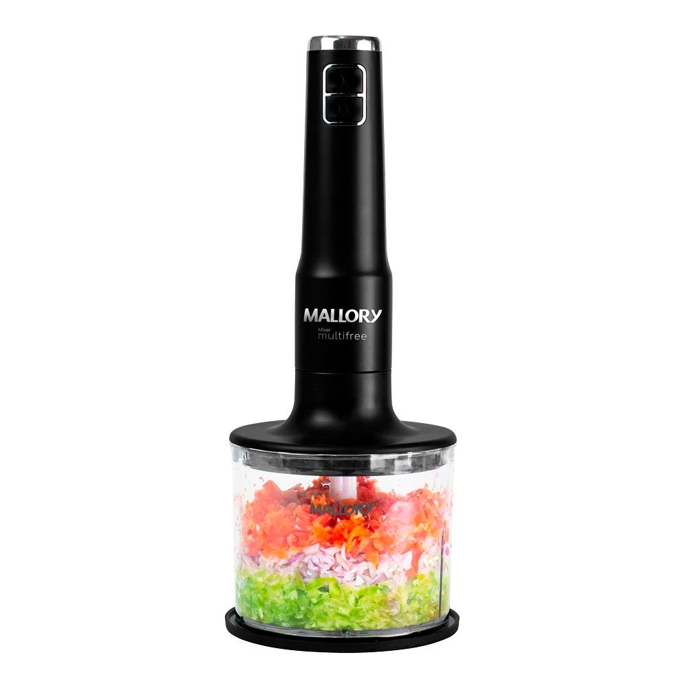 Mixer Mallory Multifree 4 Em 1 - 150W, 2 Velocidades, Processador, Batedor, Preto, Bivolt