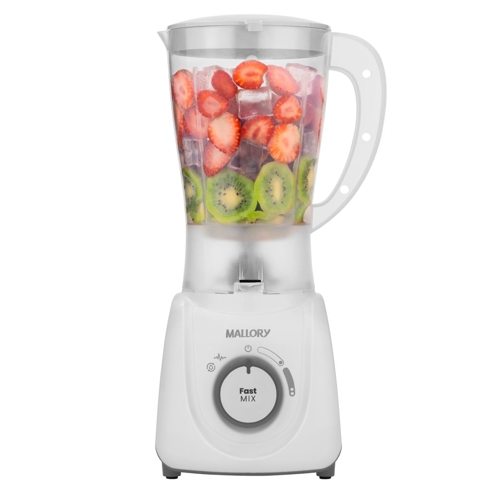 Liquidificador Mallory Fast Mix Copo de Polipropileno - 2 Velocidades +Pulsar, 600W, Branco, 220V