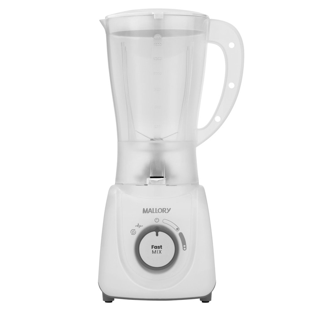 Liquidificador Mallory Fast Mix Copo de Polipropileno - 2 Velocidades +Pulsar, 600W, Branco, 220V