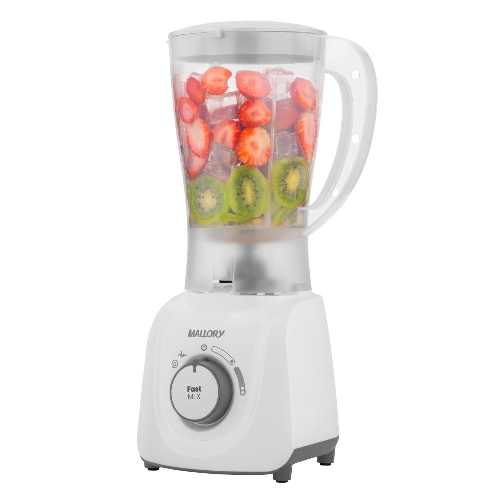 Liquidificador Mallory Fast Mix Copo de Polipropileno - 2 Velocidades +Pulsar, 600W, Branco, 220V