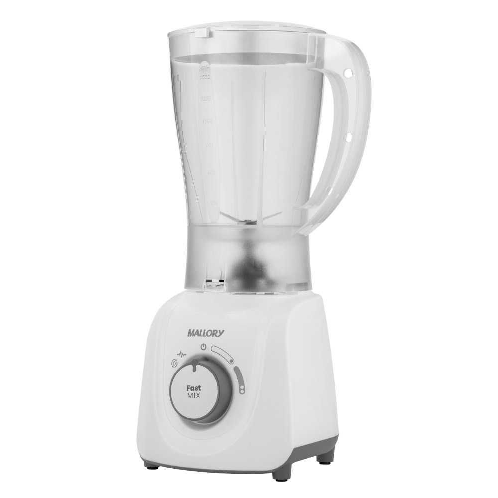 Liquidificador Mallory Fast Mix Copo de Polipropileno - 2 Velocidades +Pulsar, 600W, Branco, 220V