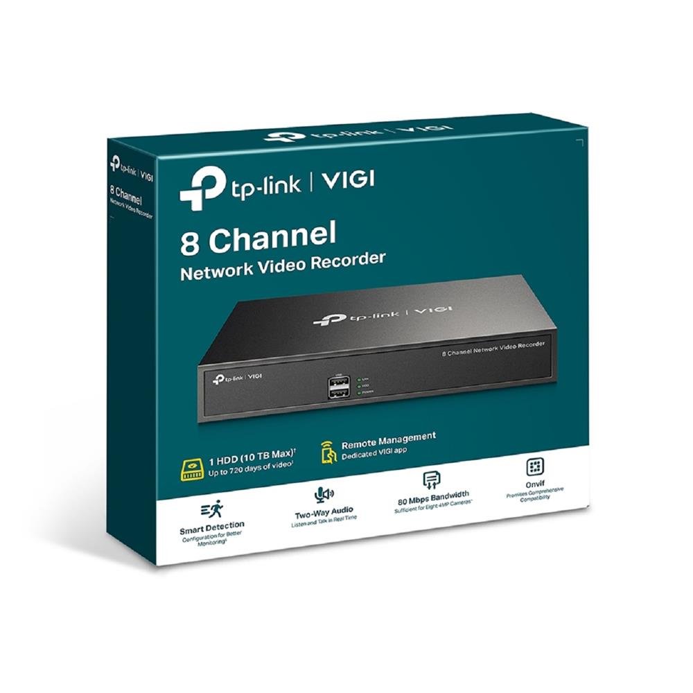 NVR Gravador de Vídeo de Rede TP Link, 08 Canais, VIGI NVR1008H