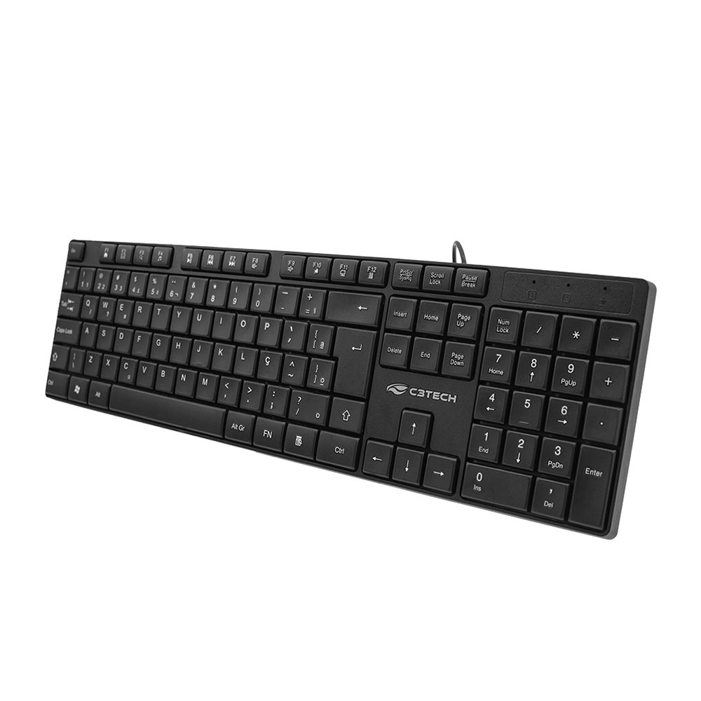 Teclado C3TECH KB-M11BK | USB, Multimídia, Preto