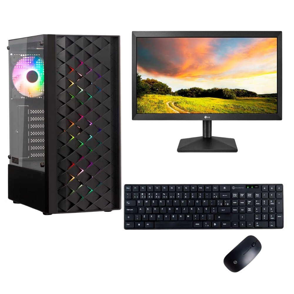 PC Gamer Completo I5, 8GB, SSD 240GB, Monitor Gamer 24 LED, Full HD, Curvo 144Hz, Teclado Gamer Mecânico, Mouse Gamer 7800 DPI Goldentec