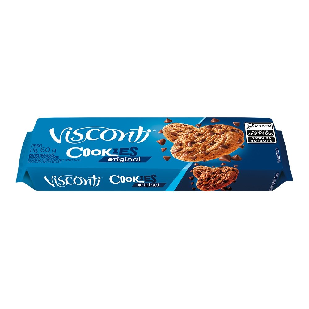 Biscoito Visconti Cookies Original 60g - Embalagem com 42 Unidades