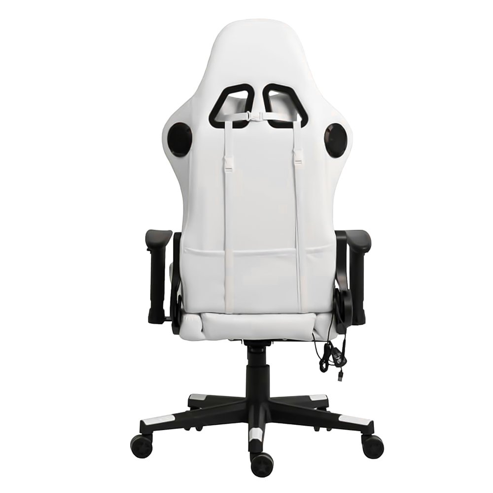 Cadeira Gamer Fox Racer RGB Branca com Iluminação e Alto-Falante