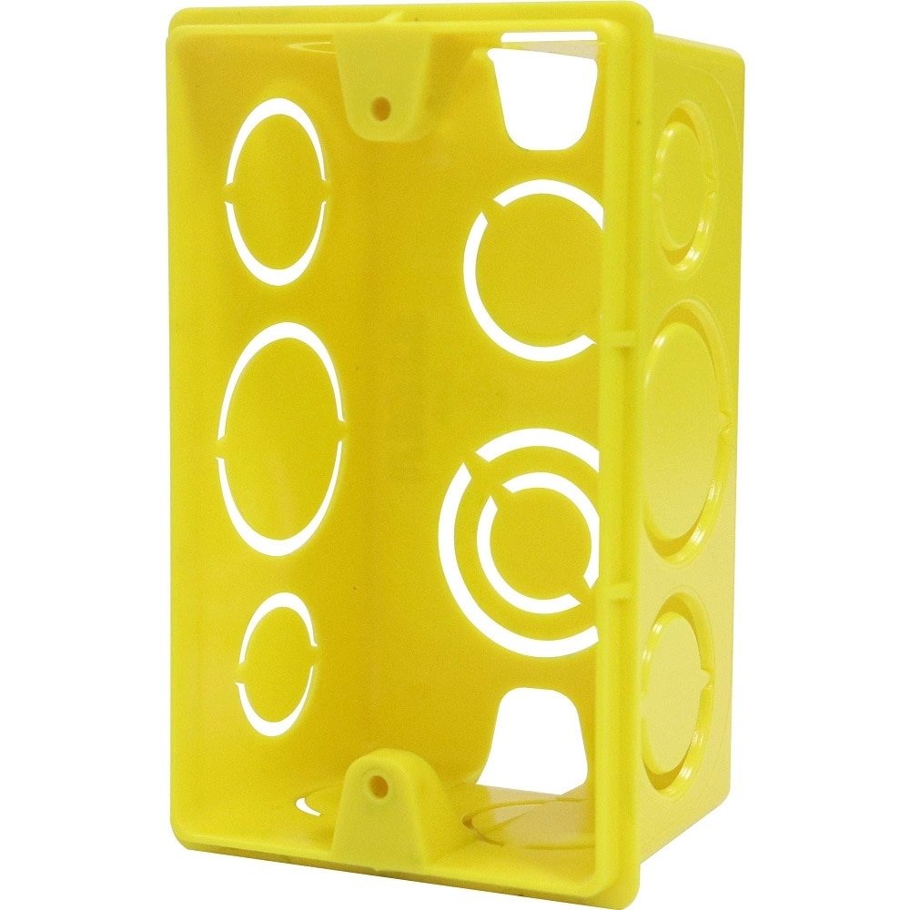 Caixa de Luz Amarela 4x2 PVC Anti-Chamas Amarela - Embalagem com 24 Unidades