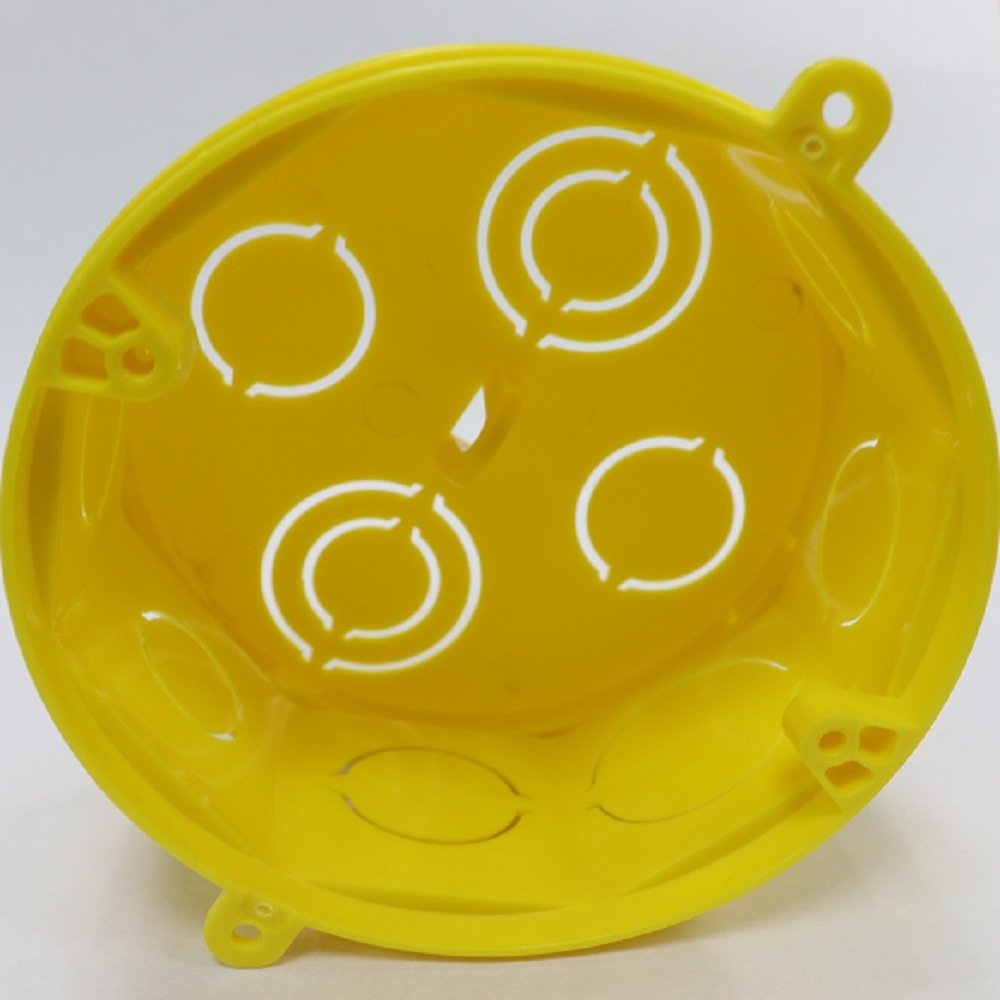 Caixa de Luz Octogonal Plastilit Amarela PVC com Fundo Removivel 4x4 - Embalagem com 12 Unidades