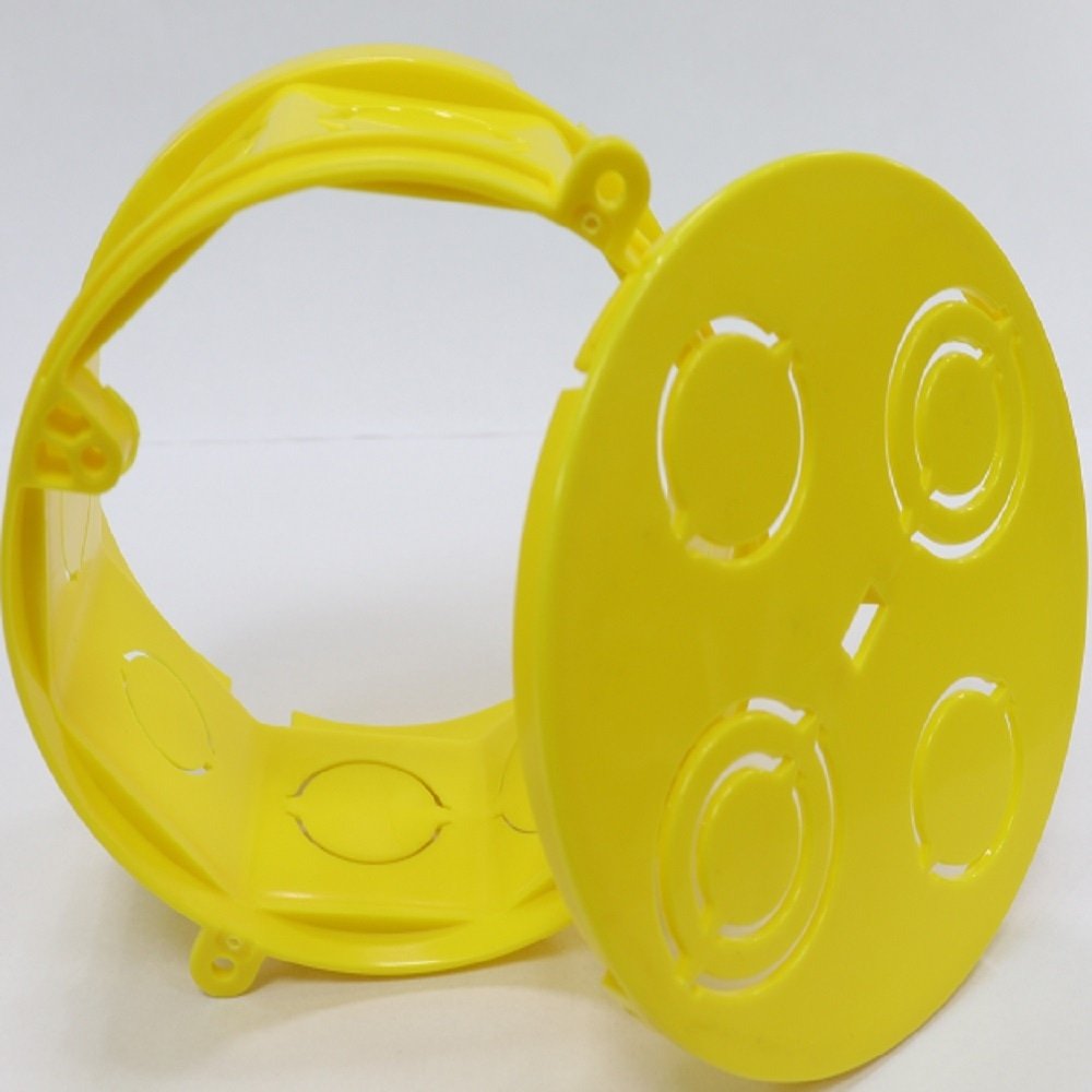 Caixa de Luz Octogonal Plastilit Amarela PVC com Fundo Removivel 4x4 - Embalagem com 12 Unidades