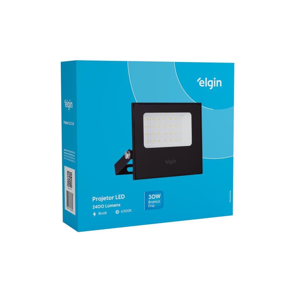 Projetor Refletor Elgin LED 30W 6500K Preto IP65