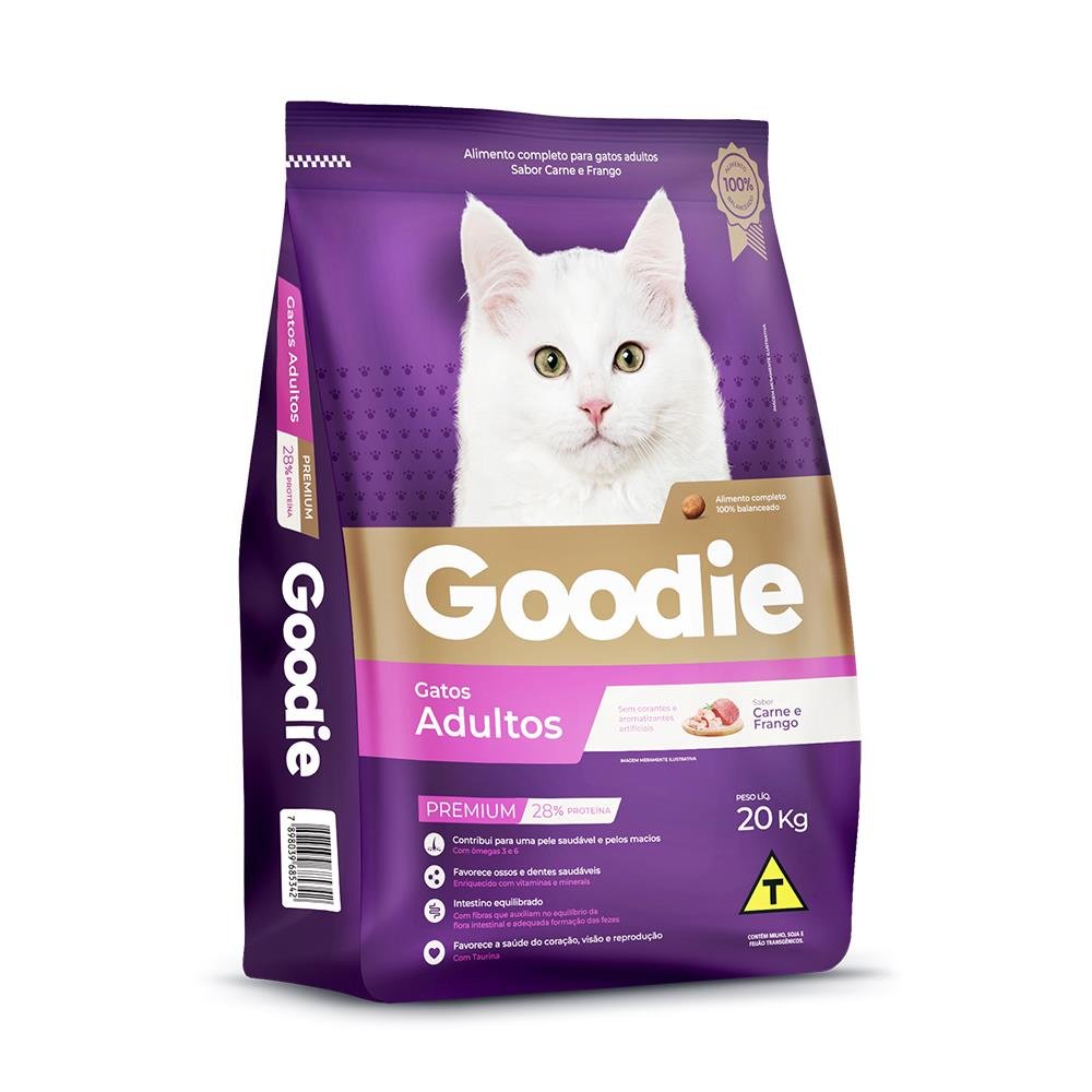 Ração Premium Goodie Gato Adulto Carne e Frango 20kg