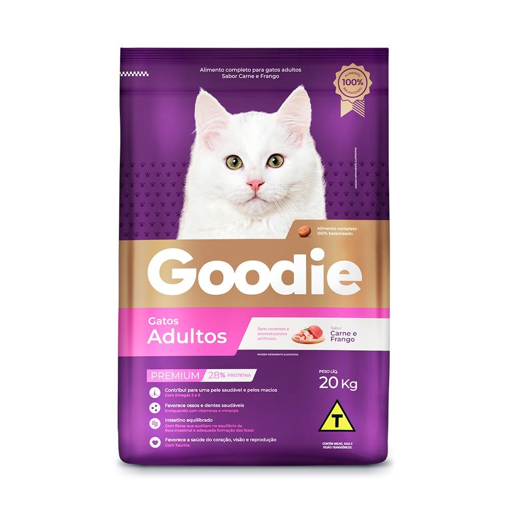 Ração Premium Goodie Gato Adulto Carne e Frango 20kg