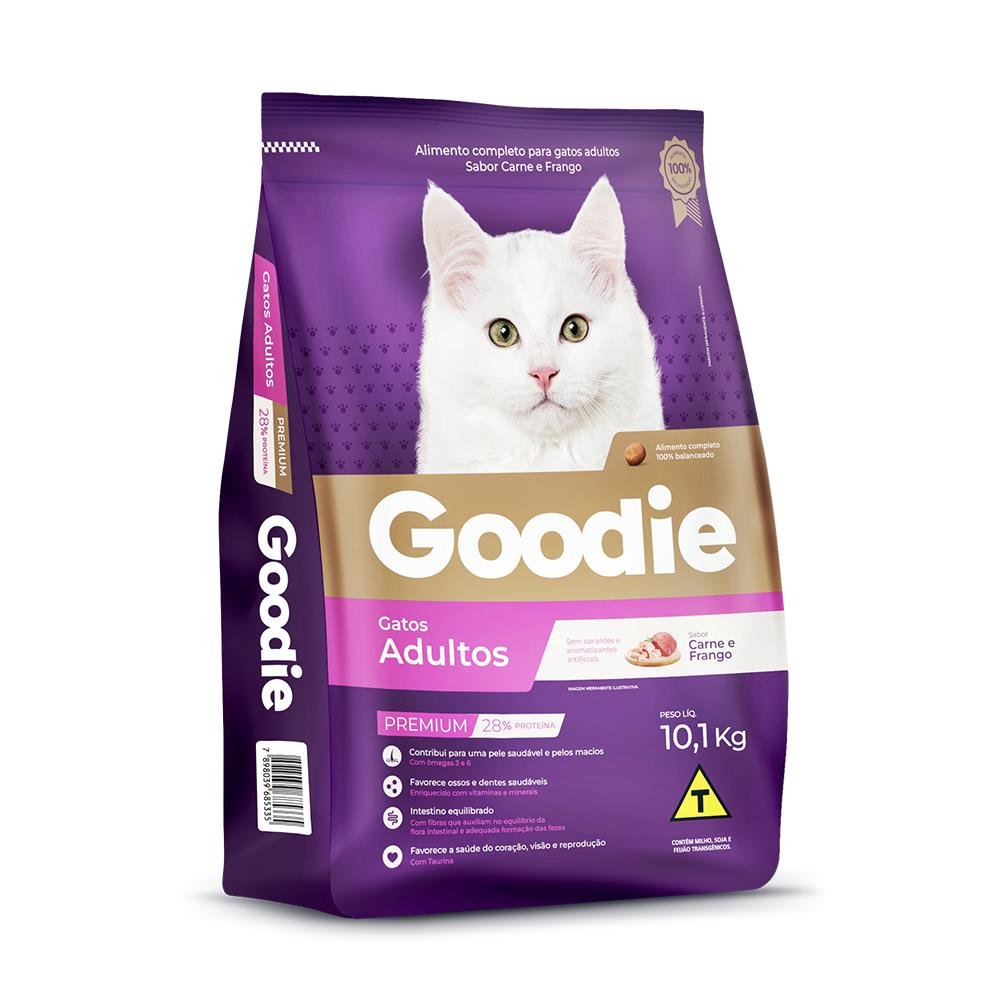 Ração Premium Goodie Gato Adulto Carne e Frango 10,1kg