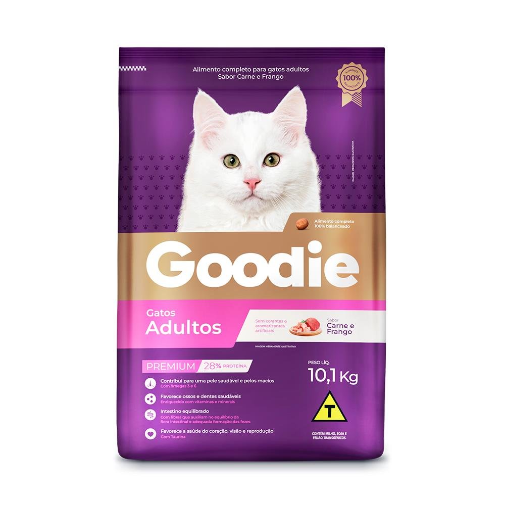 Ração Premium Goodie Gato Adulto Carne e Frango 10,1kg