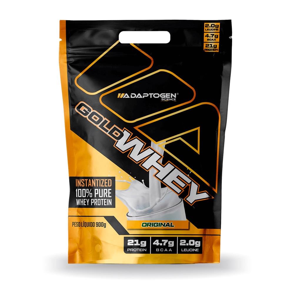 Whey Protein Concentrado Gold Whey Refil Adaptogen 900g Sabor Original
