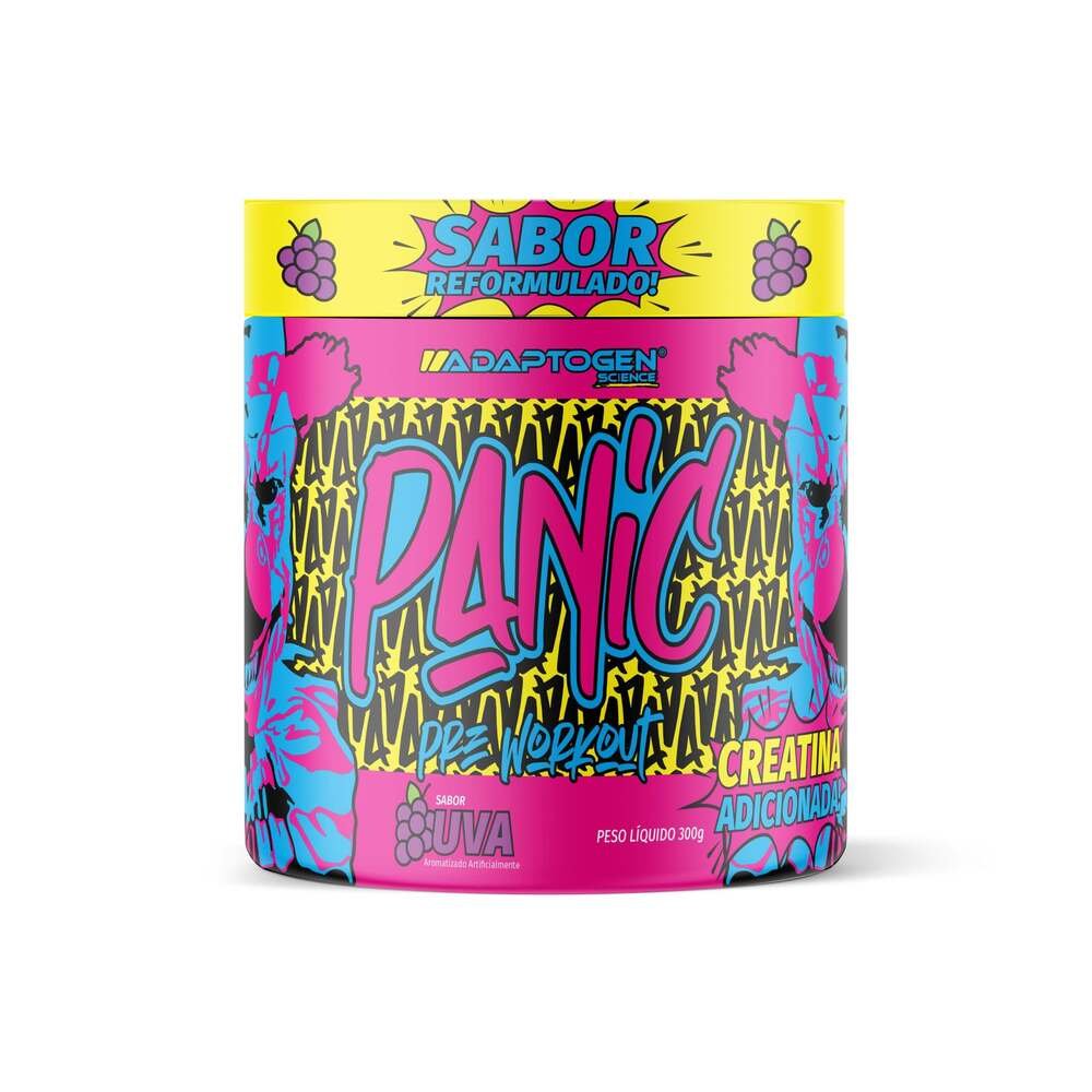 Pre Treino 300g Panic Adaptogen Adicionada Creatina Sabor Uva