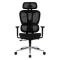 Cadeira Office Ergonômica Mesh Preto - Com apoio Lombar e Pescoço e Braço ajustável