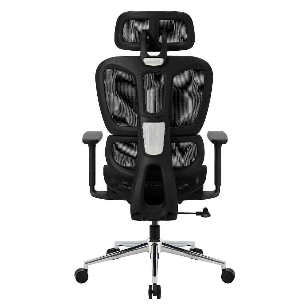 Cadeira Office Ergonômica Mesh Preto - Com apoio Lombar e Pescoço e Braço ajustável