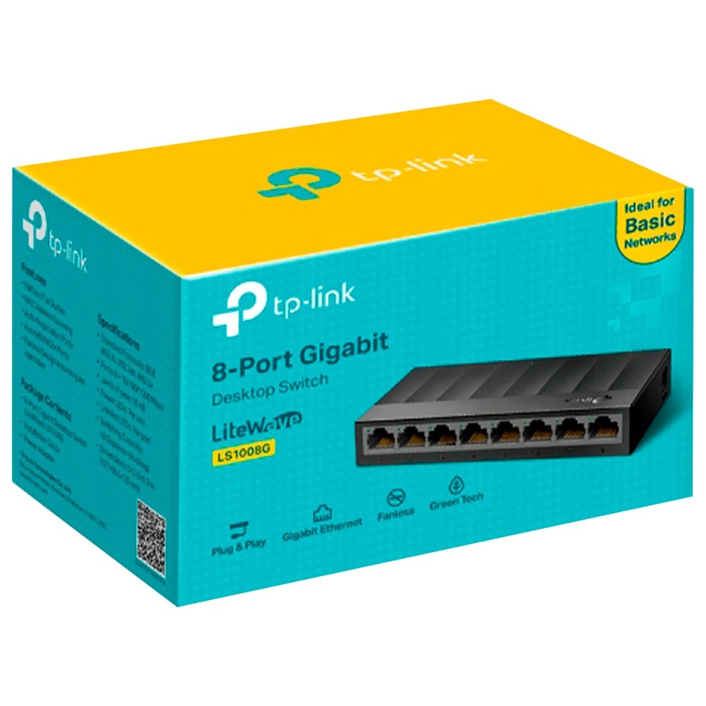 Switch Tp-Link LS1008G - 8 Portas Giga, 10/100/1000MBPs