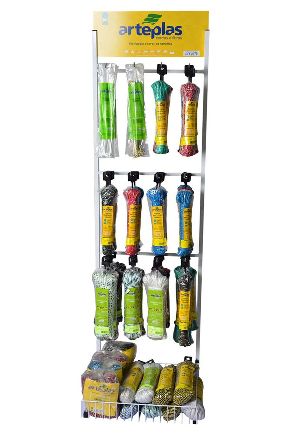 Kit De Cordas Para Autosserviço Com Expositor De Gancheiras