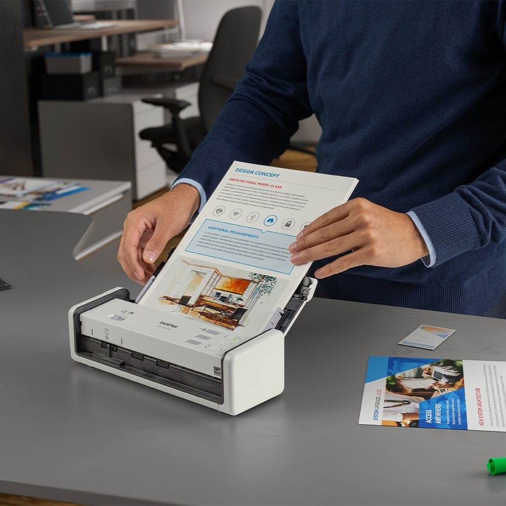 Scanner de Mesa Brother ADS1350W - USB e Wireless, Branco