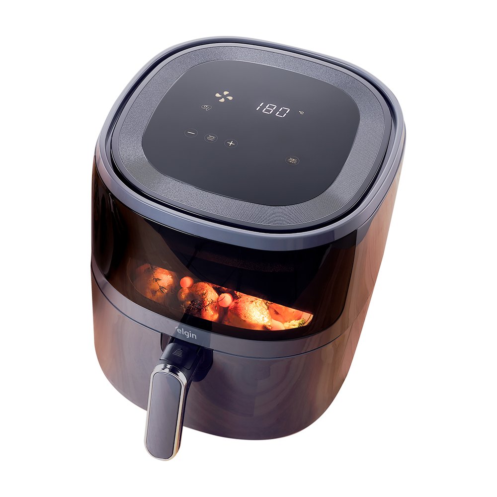 Fritadeira sem óleo Air Fryer Elgin Vision Fry 5L 220V Com Visor