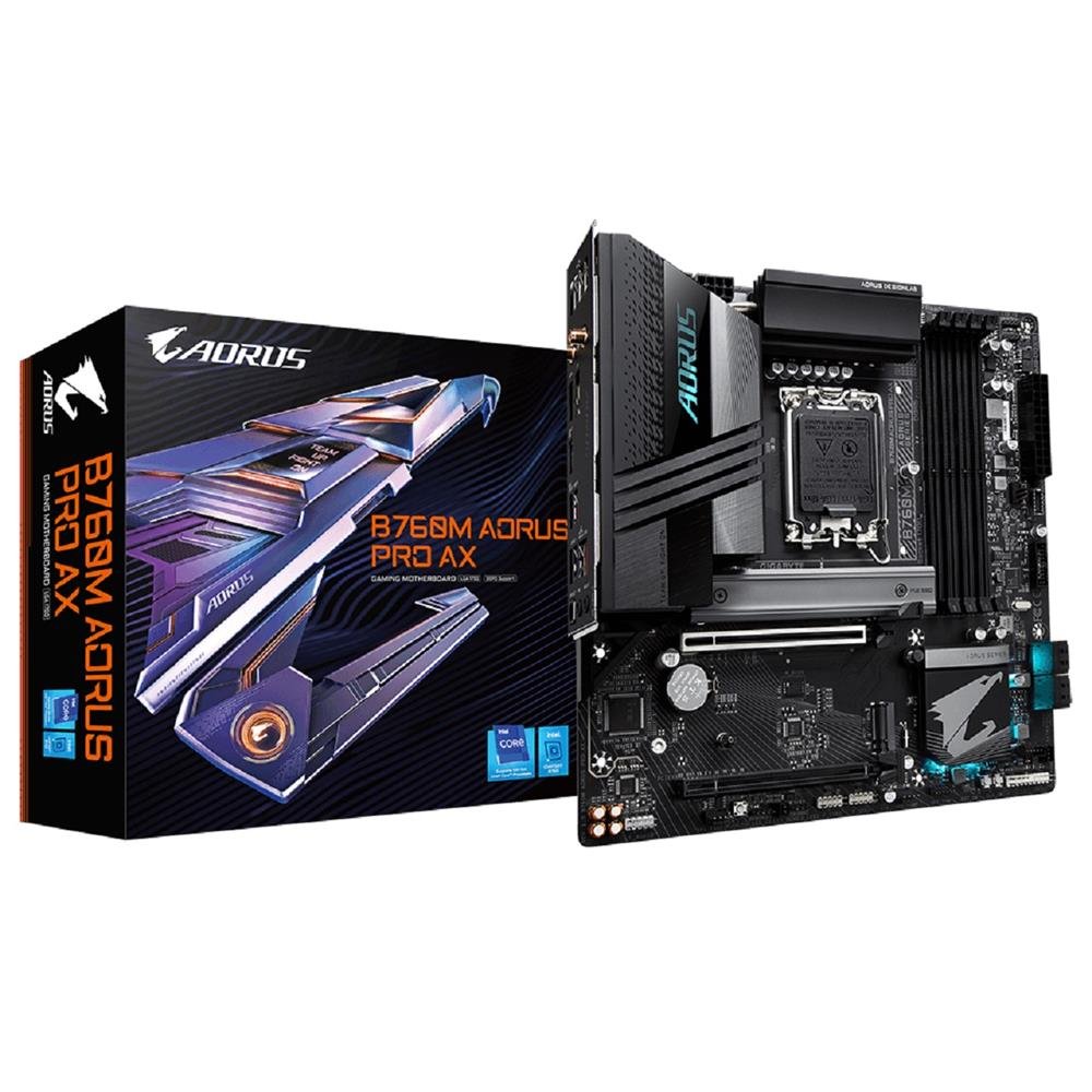 Placa Mãe Gigabyte B760M Aorus Pro AX, Chipset B760, Intel LGA1700, mATX, DDR5