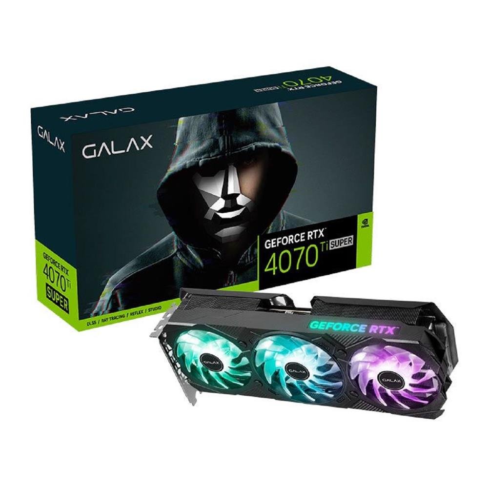 Placa de Vídeo Galax GeForce RTX 4070 Ti Super EX Gamer 1-Click OC, 16GB, GDDR6X, 256-Bit, RGB, Preto