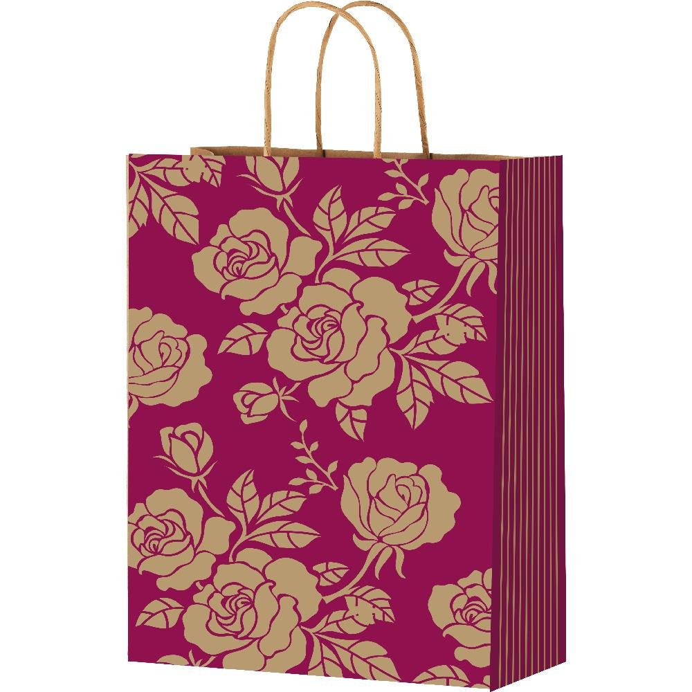 Sacola De Papel G 33X26X17Cm Estampa Flores