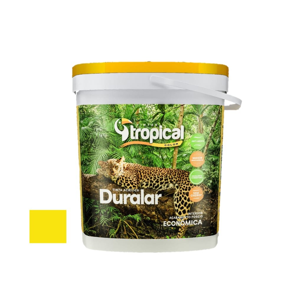 Tinta Tropical Acrílica Duralar Econômica Amarelo Frevo 15L
