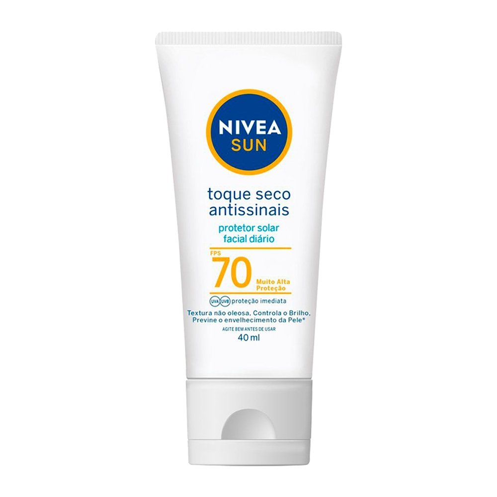 Protetor Solar Facial Nivea Sun Toque Seco Antissinais FPS 70 - 40ml