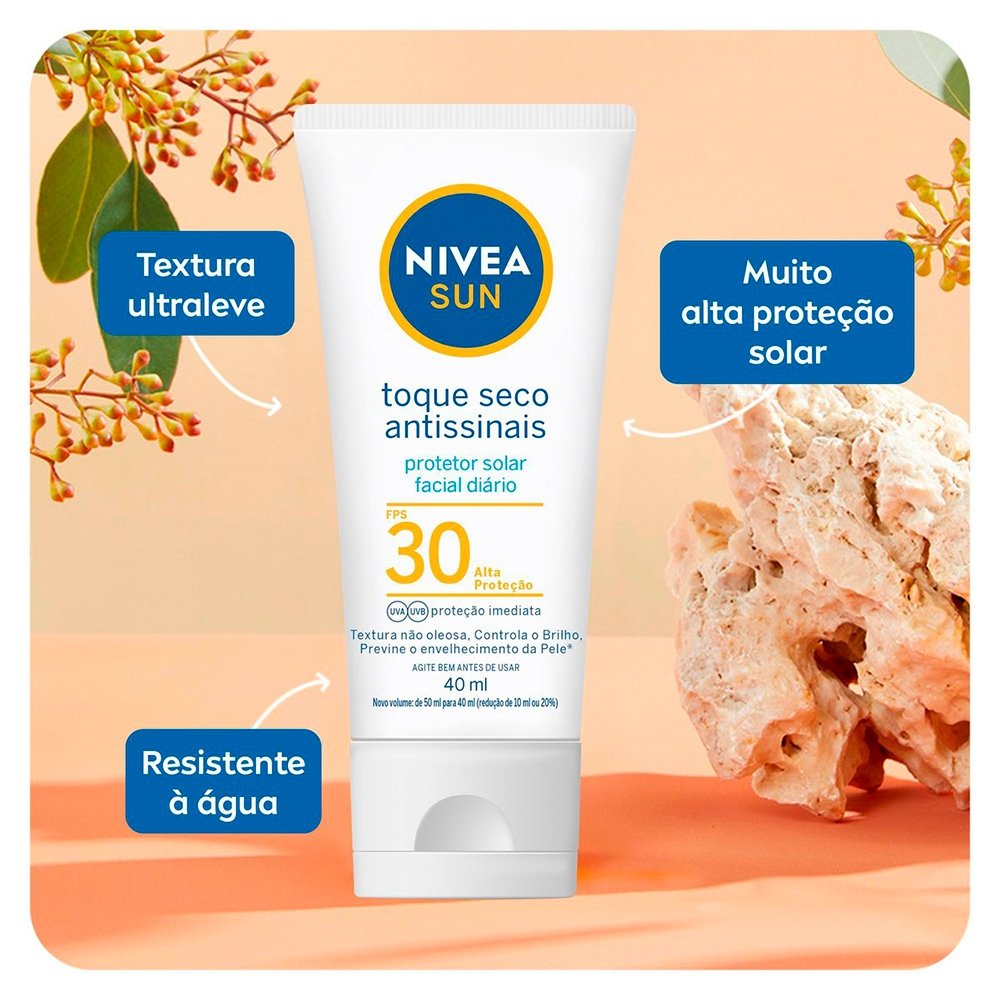 Protetor Nivea Sun Facial Toque Seco FPS30 40ml