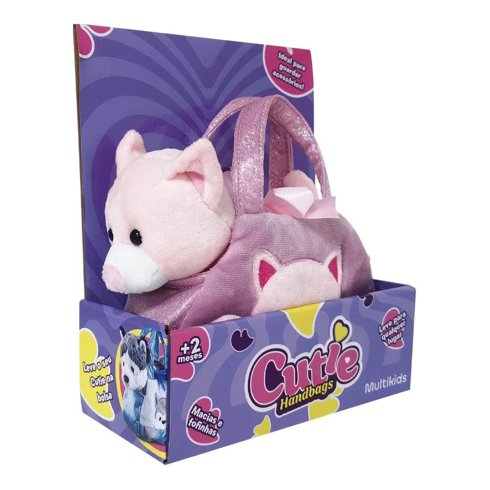 Pelucia Cutie Handbags Gato Rosa Multikids - BR1715