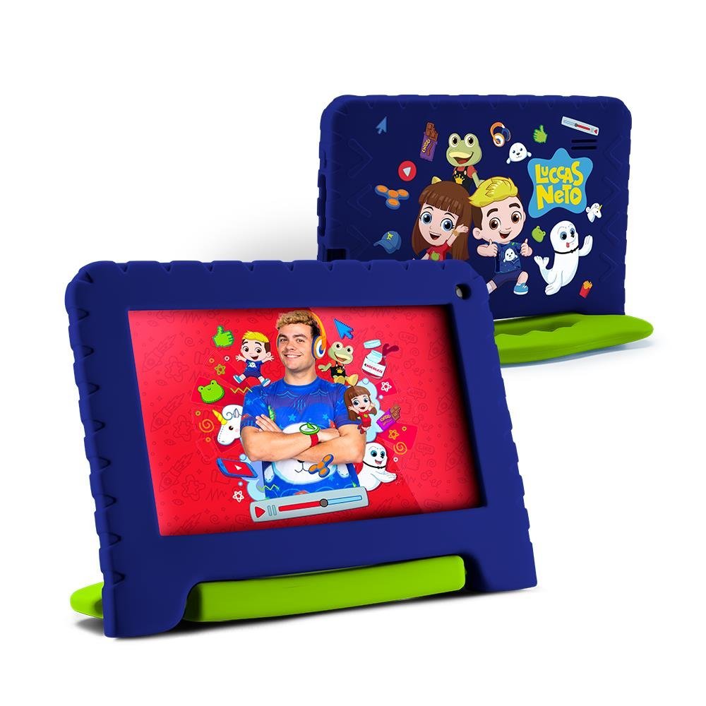 Tablet Luccas Neto com Controle Parental 4GB RAM + 64GB + Tela 7 polegadas + Case + Wi-fi + Android 13 + Quad Core Multi - NB423