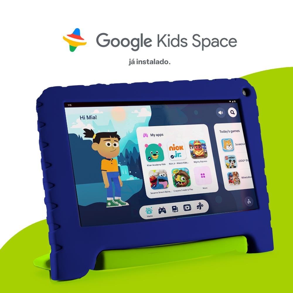 Tablet Luccas Neto com Controle Parental 4GB RAM + 64GB + Tela 7 polegadas + Case + Wi-fi + Android 13 + Quad Core Multi - NB423