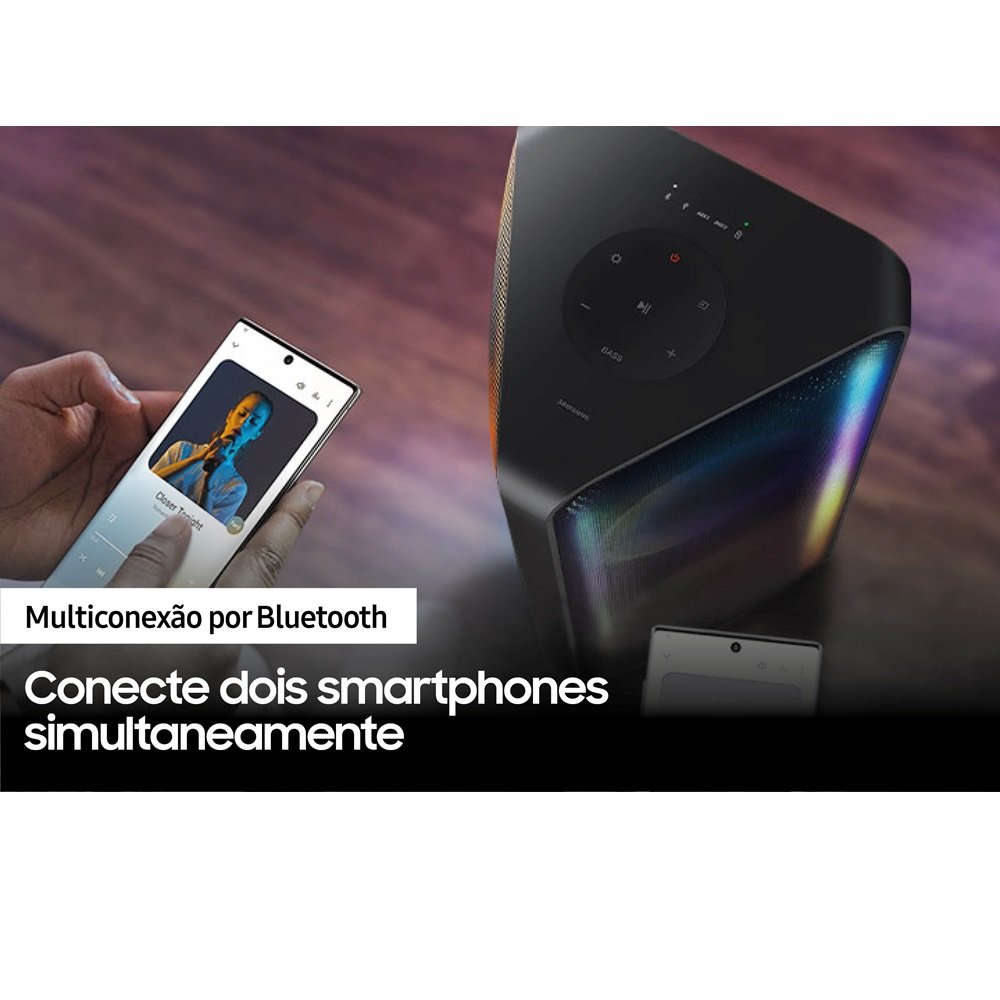 Sound Tower Samsung MX-ST45B, com Potência extraordinaria, Bateria incluida e Som Bi-direcional Preta - Bivolt