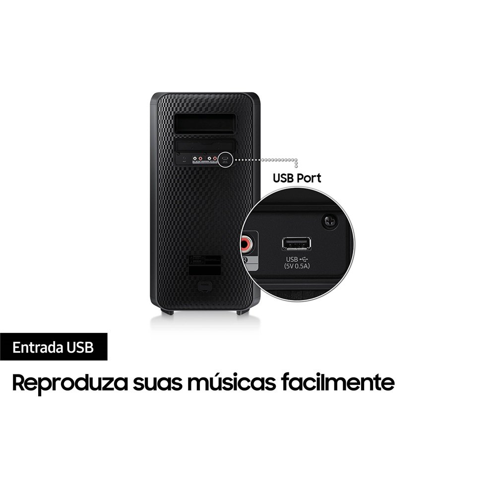 Sound Tower Samsung MX-ST45B, com Potência extraordinaria, Bateria incluida e Som Bi-direcional Preta - Bivolt