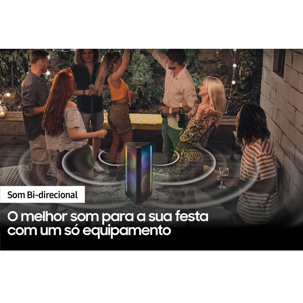 Sound Tower Samsung MX-ST45B, com Potência extraordinaria, Bateria incluida e Som Bi-direcional Preta - Bivolt