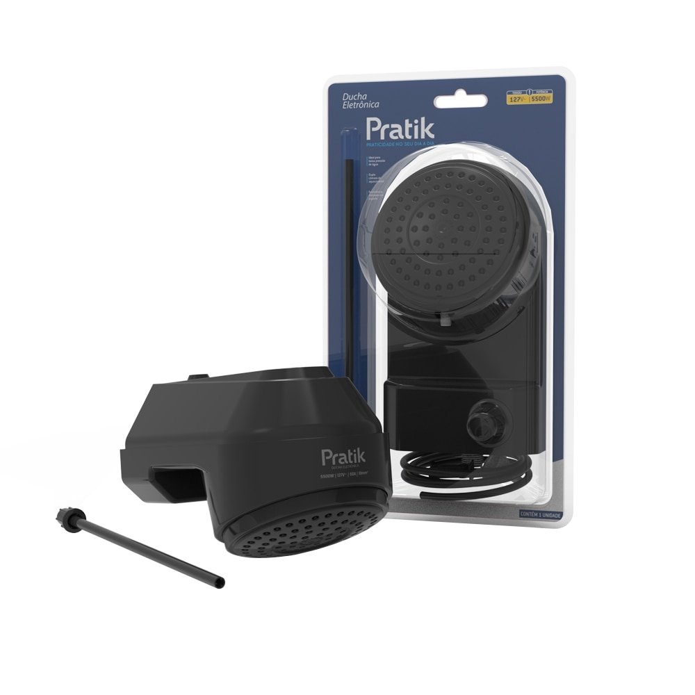 Chuveiro Ducha Pratik Eletrônica Preto 7500W 220V