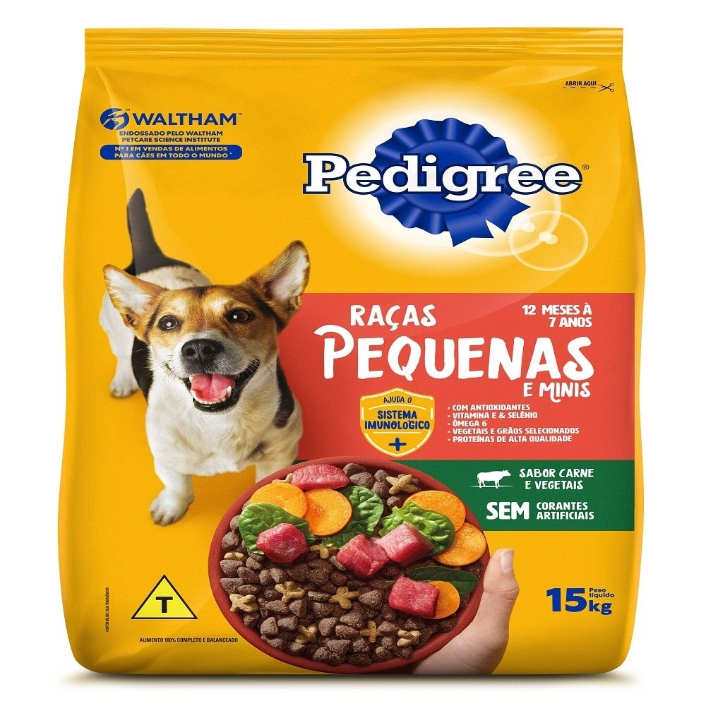 Ração Pedigree Raças Pequenas Carne/Vegetais 15kg