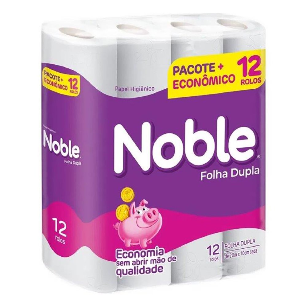 Papel Higiênico Noble Fardo 20m 10 Pacotes Com 12 Rolos